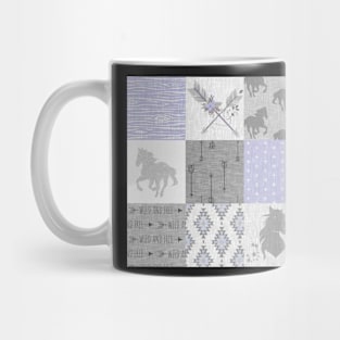 BoHo Horse Patchwork in purple and grey Mug